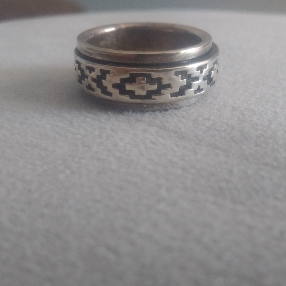 Sterling Spinner Ring New old stock vintage boho
